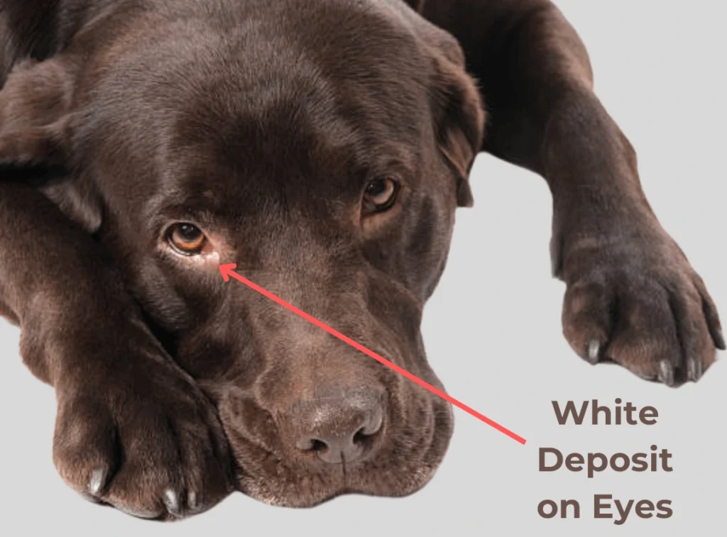 White Deposit Around Labrador Retriever Eyes